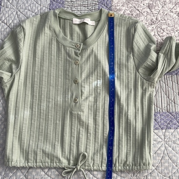 Jonathan Simkhai Mint Green Button Down Crop Top Size M - Picture 13 of 14